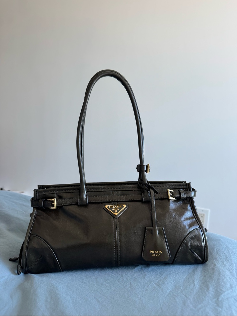**Brand New with Tags** Prada Medium Bonnie in Forest/Selva, Gold Hardware